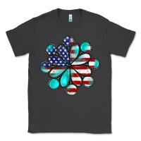 Smoke American flag turquoise gemstone 4th of july Classic Tee - CowGirlArtShop