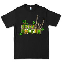 Black Sham rockin skeleton hand St. Patrick's Premium Tee - CowGirlArtShop