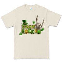 Bone Sham rockin skeleton hand St. Patrick's Premium Tee - CowGirlArtShop