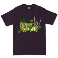 Plum Sham rockin skeleton hand St. Patrick's Premium Tee - CowGirlArtShop