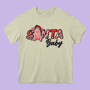 Christmas Santa Baby Heavy Core Tee Designed By Ranaportraitstore