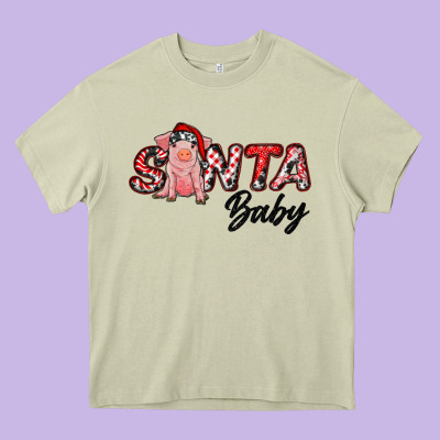 Christmas Santa Baby Heavy Core Tee Designed By Ranaportraitstore