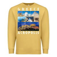 Antique Gold greece acropolis famous sights gallery traveler souvenir t shirt Premium Sweatshirt - baoMotion