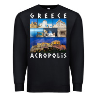 Black greece acropolis famous sights gallery traveler souvenir t shirt Premium Sweatshirt - baoMotion
