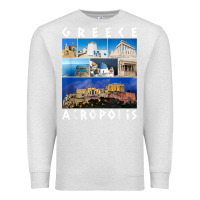 Oatmeal Heather greece acropolis famous sights gallery traveler souvenir t shirt Premium Sweatshirt - baoMotion