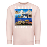 Pale Pink greece acropolis famous sights gallery traveler souvenir t shirt Premium Sweatshirt - baoMotion