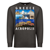 Smoke greece acropolis famous sights gallery traveler souvenir t shirt Premium Sweatshirt - baoMotion