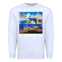 White greece acropolis famous sights gallery traveler souvenir t shirt Premium Sweatshirt - baoMotion