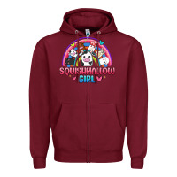 Burgundy squishmallow girl Zipper Hoodie - JahusDesignShop