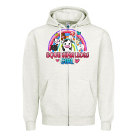 Oatmeal Heather squishmallow girl Zipper Hoodie - JahusDesignShop