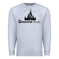 Heather Grey desantis world anti woke corporation political t shirt Premium Sweatshirt - baoMotion