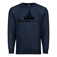 Navy desantis world anti woke corporation political t shirt Premium Sweatshirt - baoMotion