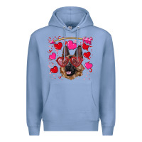 Colony Blue valentine's german shepherd Premium Hoodie - RanaPortraitStore