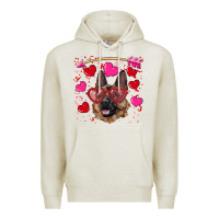 Oatmeal Heather valentine's german shepherd Premium Hoodie - RanaPortraitStore