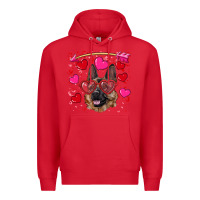 Red valentine's german shepherd Premium Hoodie - RanaPortraitStore