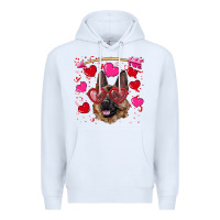 White valentine's german shepherd Premium Hoodie - RanaPortraitStore