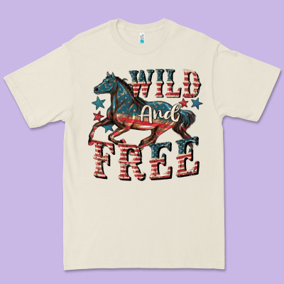 Wild And Free 4th Of July Premium Tee Designed By Cowgirlartshop