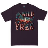 Plum Wild and free 4th of july Premium Tee - CowGirlArtShop