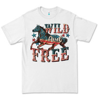 White Wild and free 4th of july Premium Tee - CowGirlArtShop