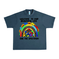 Midnight Navy Autism rainbow Urban Heavy Tee - FaDigitalArtStudio