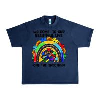 Navy Autism rainbow Urban Heavy Tee - FaDigitalArtStudio