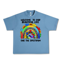 Pebble Blue Autism rainbow Urban Heavy Tee - FaDigitalArtStudio
