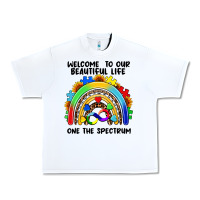 White Autism rainbow Urban Heavy Tee - FaDigitalArtStudio