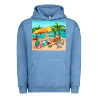 Pigment Pebble Blue summer Urban Hoodie - RanaPortraitStore