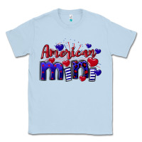Dusty Blue American Mini  4th of July Classic Tee - CowGirlArtShop