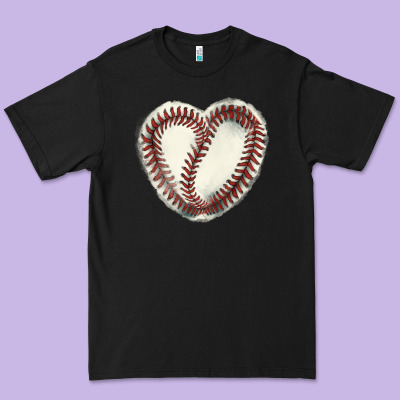 Baseball Ball Heart Premium Tee Designed By Howdyjamesfarm