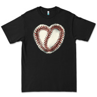 Black Baseball ball heart Premium Tee - HowdyJamesFarm