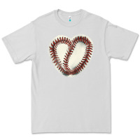 Dove Grey Baseball ball heart Premium Tee - HowdyJamesFarm