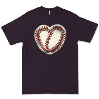 Plum Baseball ball heart Premium Tee - HowdyJamesFarm