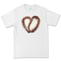 White Baseball ball heart Premium Tee - HowdyJamesFarm