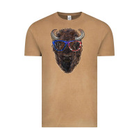 Vintage Camel bison with american flag glasses Vintage Tee - RanaPortraitStore