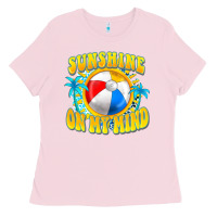 Bubblegum Pink Sunshine on my mind Ladies Tee - FaDigitalArtStudio