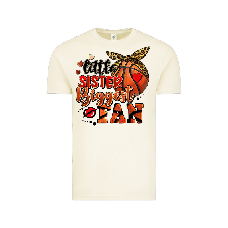 Little Sister Biggest Fan Basketball Vintage Tee by FaDigitalArtStudio | Teevron