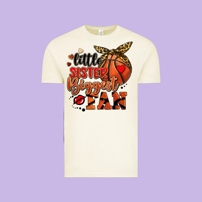Little Sister Biggest Fan Basketball Vintage Tee Designed By Fadigitalartstudio