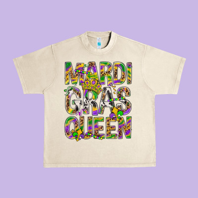Mardi Gras Queen Urban Heavy Tee Designed By Bundleandbundleshop