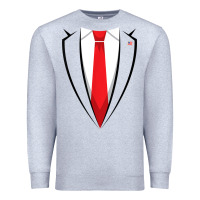 Heather Grey halloween trump suit shirt us president easy costume t shirt Premium Sweatshirt - baoMotion