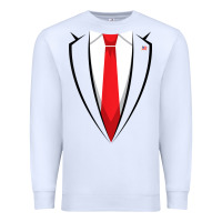 White halloween trump suit shirt us president easy costume t shirt Premium Sweatshirt - baoMotion