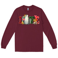 Burgundy christmas penguin love Long Sleeve Tee - FaDigitalArtStudio