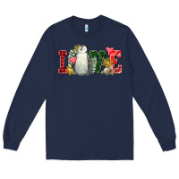 Navy christmas penguin love Long Sleeve Tee - FaDigitalArtStudio