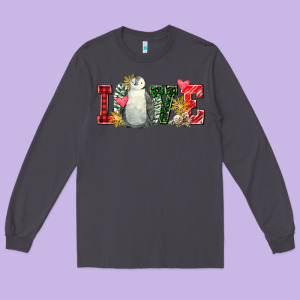 Christmas Penguin Love Long Sleeve Tee Designed By Fadigitalartstudio