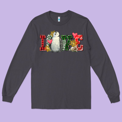 Christmas Penguin Love Long Sleeve Tee Designed By Fadigitalartstudio