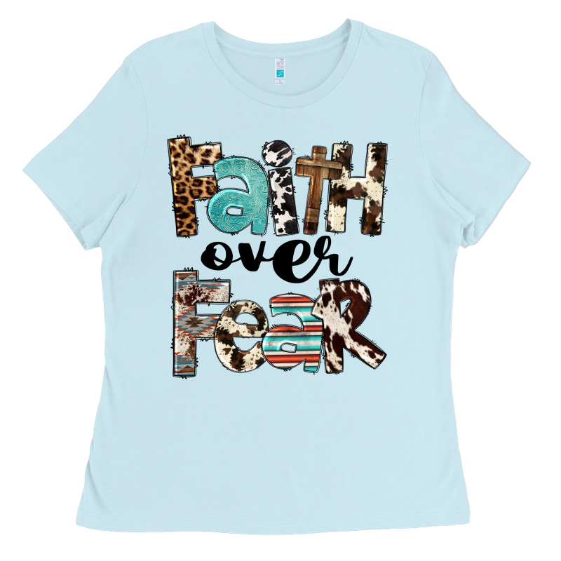 Western Faith Over Fear Ladies Tee by FaDigitalArtStudio | Teevron