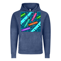 Vintage Denim school pencil seamless pattern Vintage Hoodie - BundleAndBundleShop