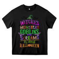 Black witches monsters goblins and screams its almost halloween Heavy Core Tee - CowGirlArtShop