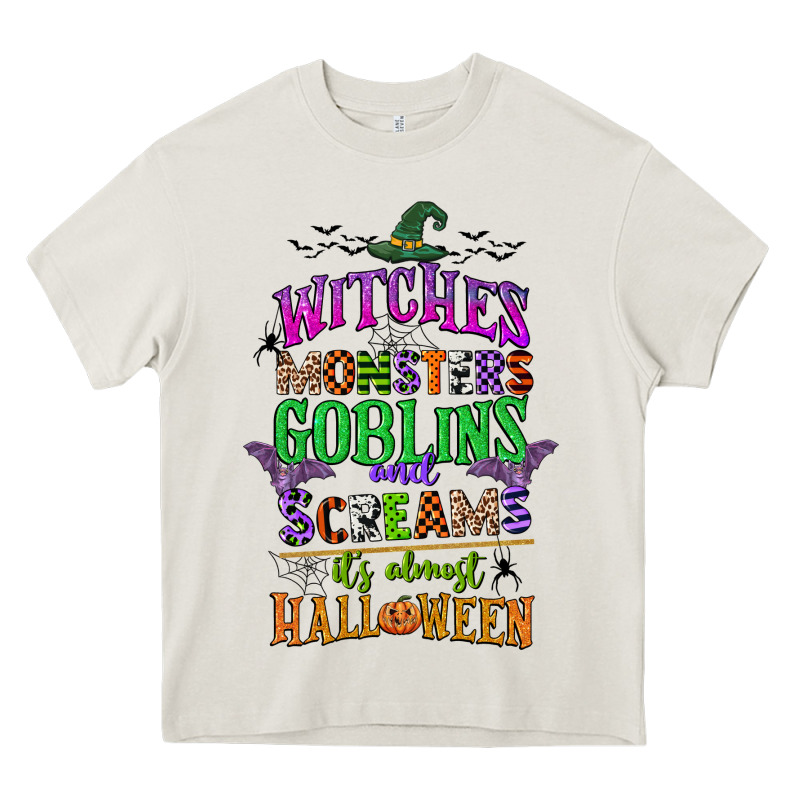 Witches Monsters Goblins And Screams Its Almost Halloween Heavy Core Tee by CowGirlArtShop | Teevron