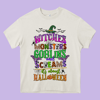 Witches Monsters Goblins And Screams Its Almost Halloween Heavy Core Tee Designed By Cowgirlartshop